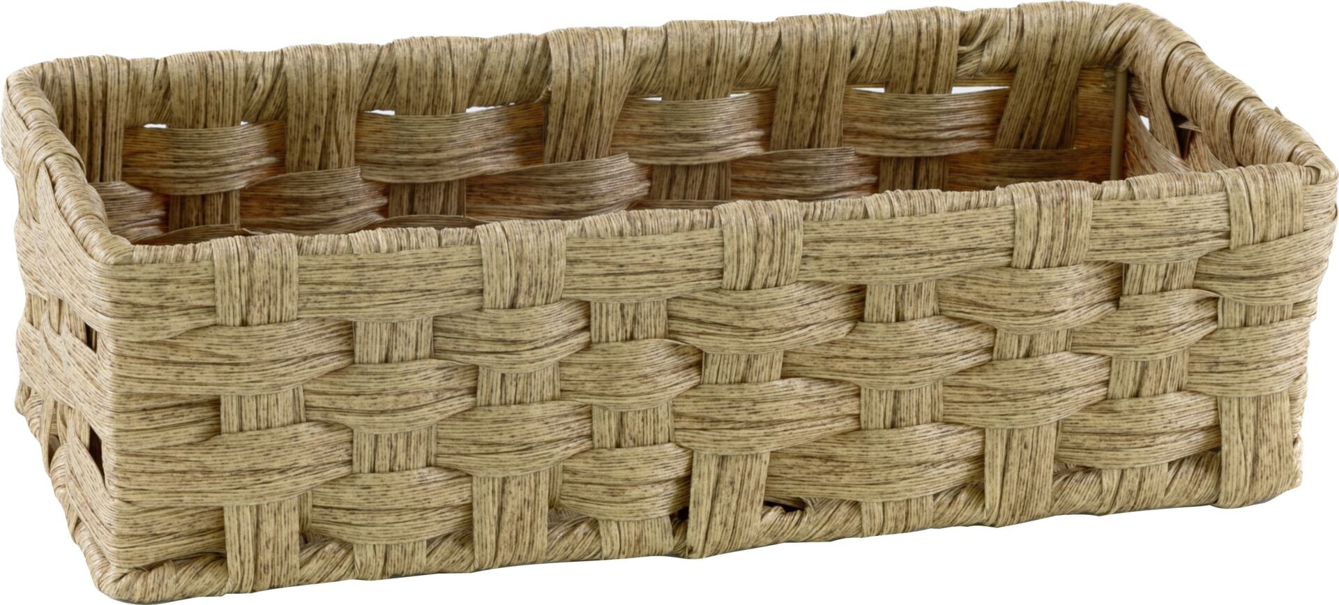 Korb rechteckig, beige, Polyrattan 27x12cm H:8cm